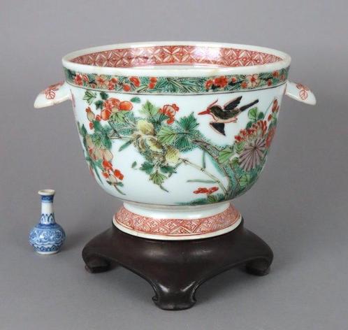 Kangxi (1661-1722) - Wijnkoeler -  Een ijsvogel Famille, Antiek en Kunst, Antiek | Overige Antiek