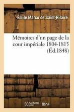 Memoires dun page de la cour imperiale 1804-1815.by, DE SAINT-HILAIRE-E, Verzenden