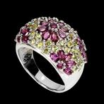 Zonder Minimumprijs - Ring Zilver Granaat - Saffier - 75, Handtassen en Accessoires, Ringen, Nieuw