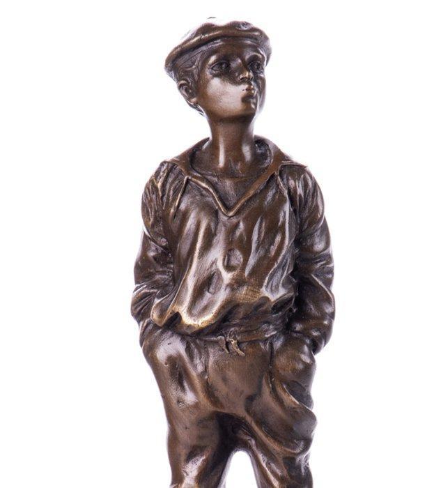 Figure - Mousse Siffleur– Bronzefigur des pfeifenden Jungen, Antiek en Kunst, Curiosa en Brocante