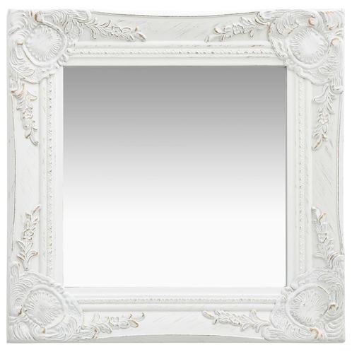 vidaXL Miroir mural style baroque 40x40 cm Blanc, Maison & Meubles, Accessoires pour la Maison | Miroirs, Neuf, Envoi