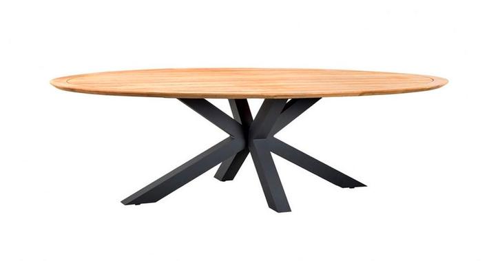 Suns Madre tuintafel met ovaal teak blad 280 x 130 cm SALE |, Tuin en Terras, Tuinsets en Loungesets