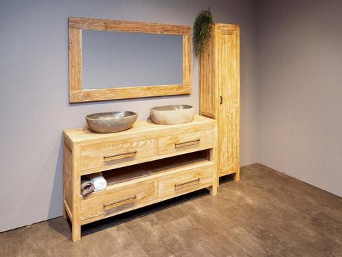 Badmeubelset 160cm | Massief teakhout | Op voorraad, Huis en Inrichting, Badkamer | Complete badkamers, Nieuw, Verzenden