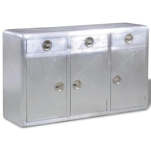 vidaXL Buffet avec 3 tiroirs Style vintage Aluminium, Maison & Meubles, Armoires | Dressoirs, Neuf, Envoi