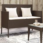vidaXL Tuinbank met kussens poly rattan bruin, Tuin en Terras, Verzenden, Nieuw
