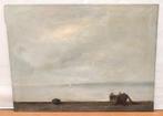 José Nogales Sevilla (1860-1939) - Vista de playa con, Antiek en Kunst