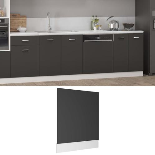vidaXL Panneau de lave-vaisselle gris 59,5x3x67 cm Bois, Maison & Meubles, Armoires | Autre, Neuf, Envoi