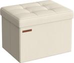 Poef - hocker - ottoman - opvouwbaar - beige - 41x31 cm -, Huis en Inrichting, Verzenden, Nieuw