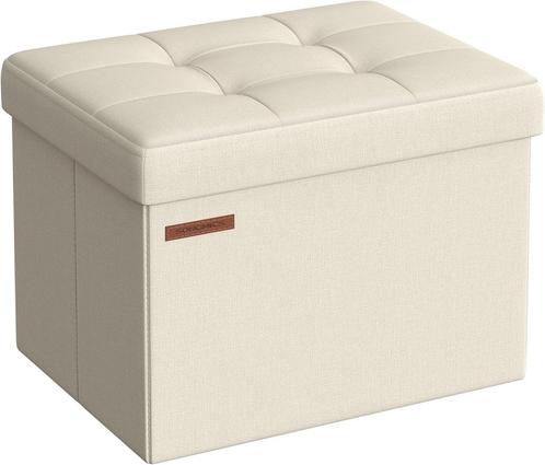 Poef - hocker - ottoman - opvouwbaar - beige - 41x31 cm -, Huis en Inrichting, Zetels | Voetbanken en poefs, Verzenden