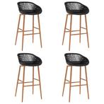 vidaXL Chaises de bar lot de 4 noir, Maison & Meubles, Verzenden, Neuf