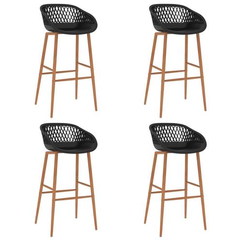 vidaXL Chaises de bar lot de 4 noir, Maison & Meubles, Tabourets de bar, Neuf, Envoi