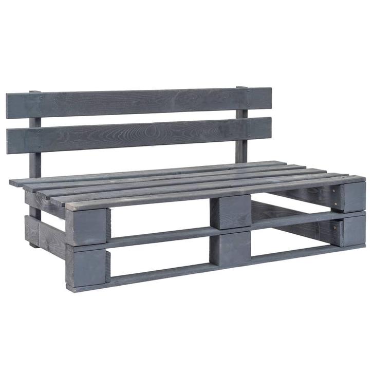 vidaXL Tuinbank pallet hout grijs, Tuin en Terras, Tuinsets en Loungesets, Nieuw, Verzenden