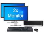 ACTIE: HP EliteDesk 800 G4 SFF i5 8e Gen incl. 2 Monitoren +, Ophalen of Verzenden