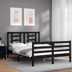 vidaXL Cadre de lit avec tête de lit noir 120x200 cm, Huis en Inrichting, Slaapkamer | Bedden, Verzenden