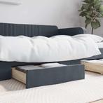 vidaXL Opberglades bed 2 st bewerkt hout en fluweel, Huis en Inrichting, Slaapkamer | Bedden, Verzenden, Nieuw