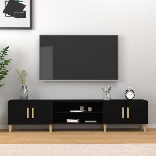 vidaXL Meuble TV noir 180x31,5x40 cm bois dingénierie, Maison & Meubles, Armoires | Mobilier de télévision, Neuf, Envoi