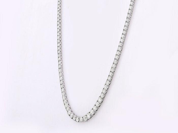 Halsketting - 14 karaat Witgoud - 12.22ct. tw. Diamant, Handtassen en Accessoires, Kettingen