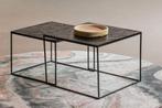 Salontafel Mangohout Carlin Set Van 2 Laag 54x54 cm, Overige vormen, 50 tot 100 cm, Nieuw, Industriële meubels