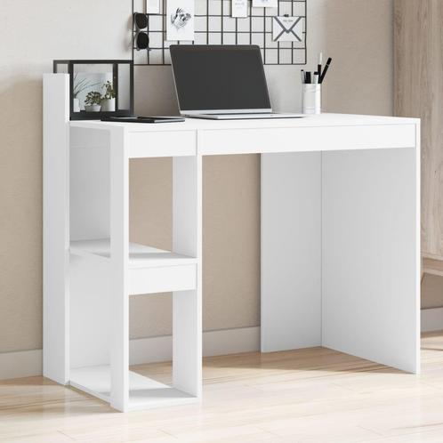 vidaXL Bureau 103,5x56,5x94 cm bewerkt hout wit, Huis en Inrichting, Bureaus, Nieuw, Verzenden