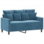 Tweezitsbank fluweel blauw | Retour Deal | 55% Korting, Huis en Inrichting, Zetels | Zetels, Verzenden, 75 tot 100 cm, Rechte bank