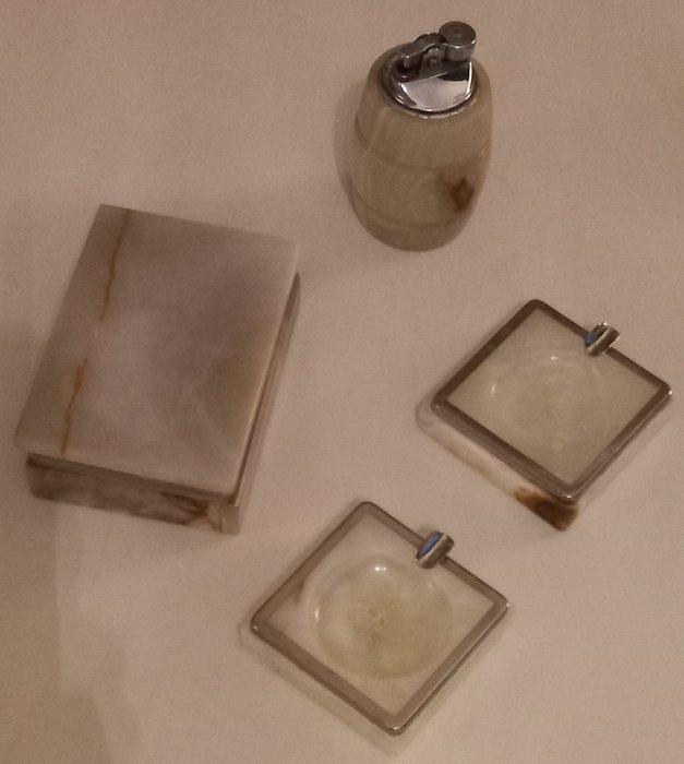 Bureauset (4) - Onyx, metallo, Antiek en Kunst, Curiosa en Brocante