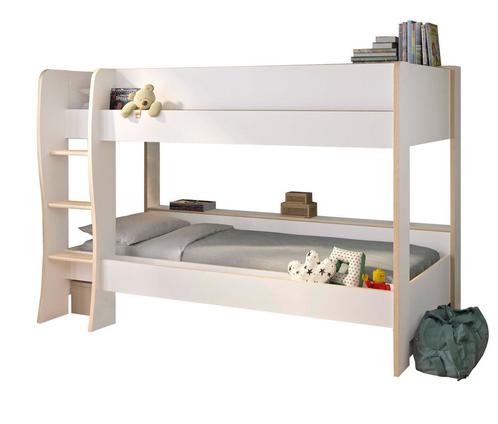 ROOMY - Stapelbed  - 90x200cm - wit eiken, Huis en Inrichting, Slaapkamer | Stapelbedden en Hoogslapers, Nieuw, Ophalen of Verzenden