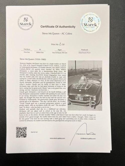 Steve McQueen - AC Cobra - Fine Art Photography - Luxury, Verzamelen, Film en Tv