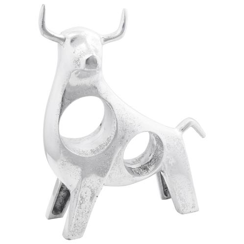 vidaXL Bull Sculptuur Zilver 22x9,5x34 cm Aluminium, Antiek en Kunst, Kunst | Beelden en Houtsnijwerken, Verzenden