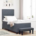 vidaXL Boxspring bed met matras Donkergrijs 90 x 190 cm, Verzenden