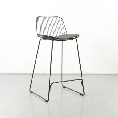 Barkruk bergen, zwart, ringpoot, Huis en Inrichting, Stoelen, Gebruikt, Ophalen of Verzenden