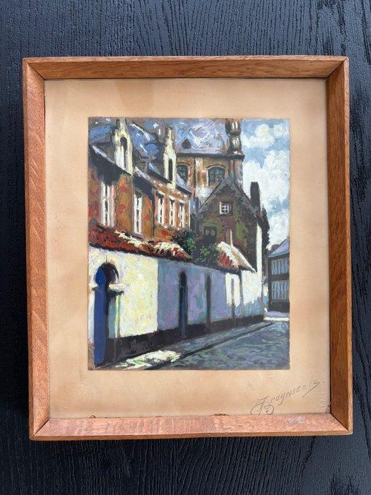 Belgische school (XX) - Begijnhof Lier, Antiek en Kunst, Kunst | Schilderijen | Klassiek