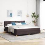 vidaXL Boxspringbed met Matras & LED Donkerbruin 180x200 cm, Huis en Inrichting, Slaapkamer | Bedden, Verzenden, Nieuw