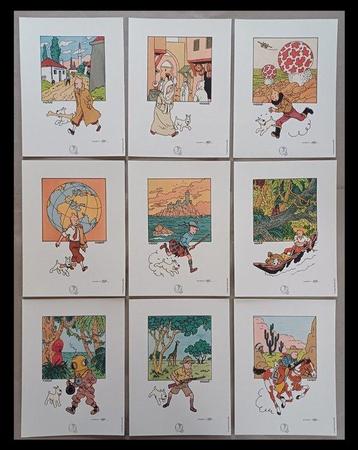 Hergé - 1 portefeuille - Hergé - Portfolio 9 lithographies