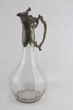 Karaf - Tin - Geribd glas met pewter
