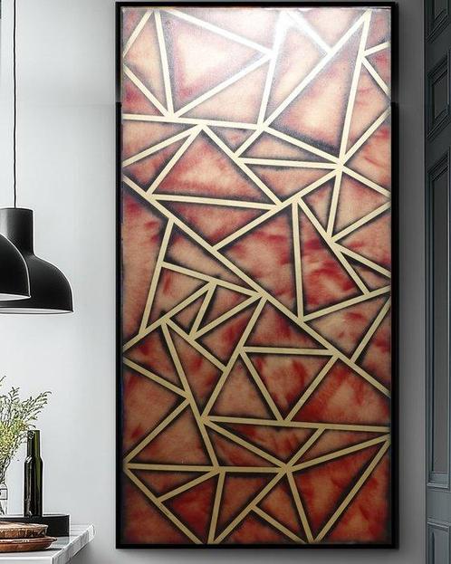 Ksavera - Gold Abstract A1380 - painting on XXL canvas 210cm, Antiek en Kunst, Kunst | Schilderijen | Modern