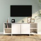 vidaXL Meuble TV blanc 130x35x50 cm bois dingénierie, Verzenden