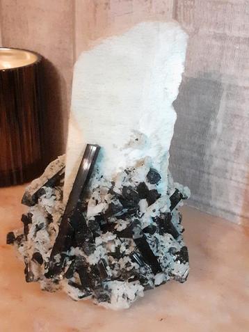 Large Specimen Black Tourmaline with Feldspar 15 cm high ! s