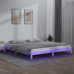 vidaXL Cadre de lit à LED blanc 150x200 cm très grand, Neuf, Verzenden