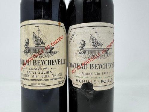1981 & 1971 Château Beychevelle - Bordeaux, Saint-Julien, Verzamelen, Wijnen