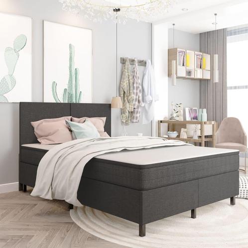 vidaXL Boxspringframe stof grijs 160x200 cm, Huis en Inrichting, Slaapkamer | Bedden, Nieuw, Verzenden
