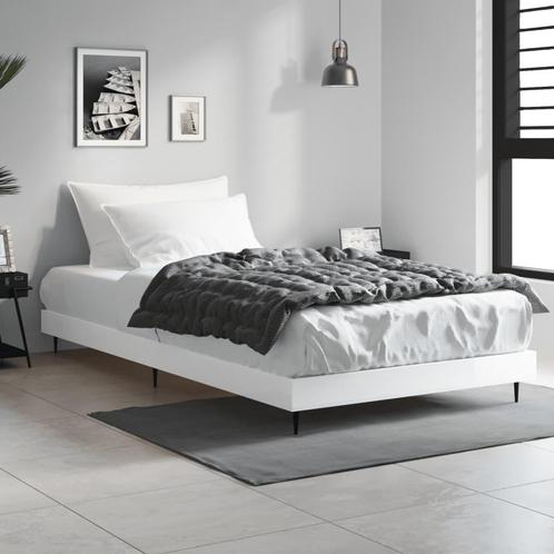 vidaXL Bedframe bewerkt hout hoogglans wit 90x200 cm, Maison & Meubles, Chambre à coucher | Lits, Envoi