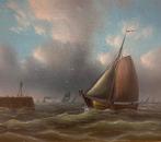 Hollandse School (XIX) - Zeilschip voor de kust, Antiek en Kunst, Kunst | Schilderijen | Klassiek