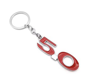 5.0 MUSTANG LOGO KEYCHAIN - CHROME/RED beschikbaar voor biedingen