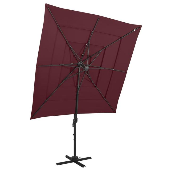 vidaXL Parasol 4-laags met aluminium paal 250x250 cm, Tuin en Terras, Parasols, Nieuw, Verzenden