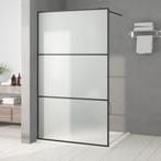 vidaXL Inloopdouchewand 115x195 cm mat ESG-glas zwart, Verzenden, Nieuw