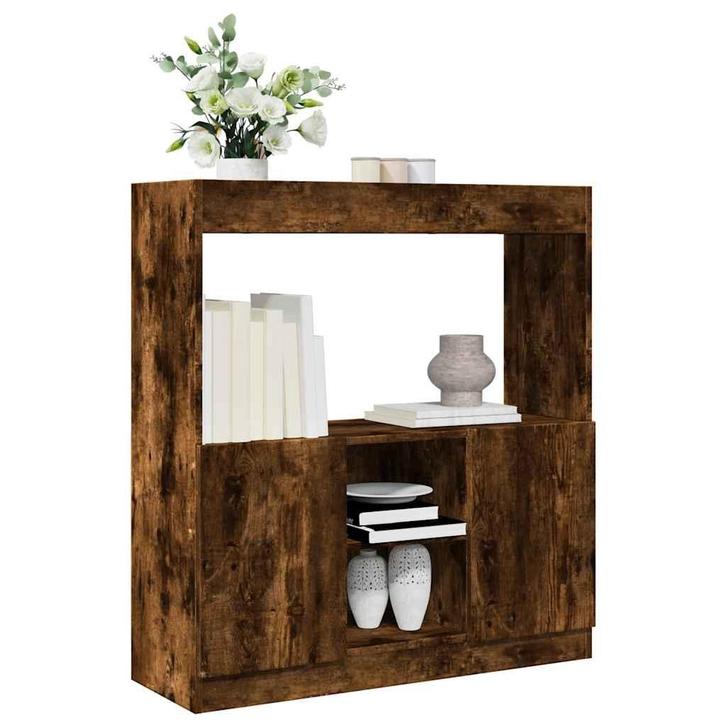 vidaXL Hoge kast 92x33x100 cm bewerkt hout gerookt, Huis en Inrichting, Kasten | Boekenkasten, Nieuw, Verzenden