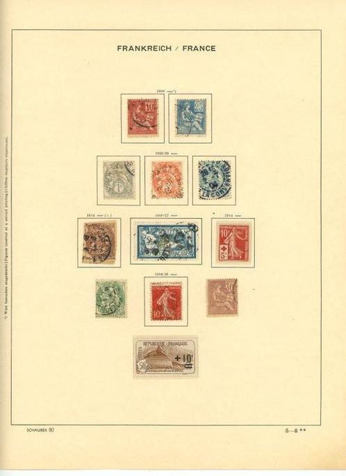 Frankrijk 1900 - Ensemble SM gevolgd, Mouchons, Merson,, Postzegels en Munten, Postzegels | Europa | Frankrijk