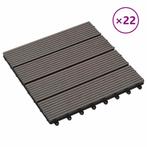vidaXL 22 st Terrastegels 30x30 cm 2 m² HKC donkerbruin, Verzenden, Nieuw