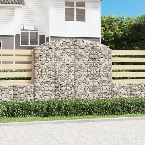 vidaXL Panier de gabions arqué 200x30x160/180 cm Fer, Jardin & Terrasse, Pots de fleurs, Neuf, Envoi