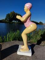 Beeld, large garden statue 110 cm high lady in bathing suit